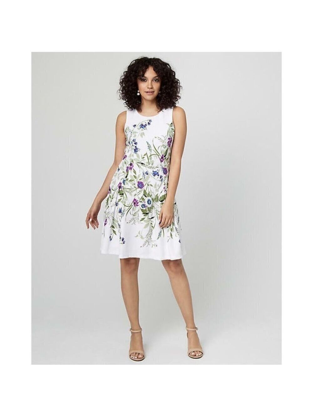 Women Le Chateau Floral Print Fit & Flare Knit Dress Size XXL